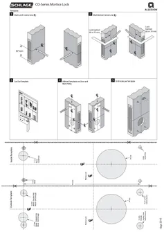 1509 Commercial Schlage CO Series Mortice Lock Installation Template