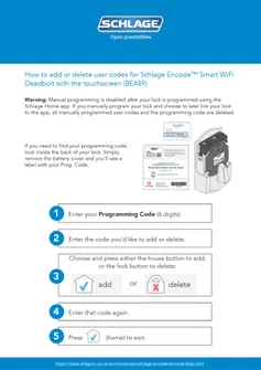 2020 Residential Schlage Encode Manual Programming Guide