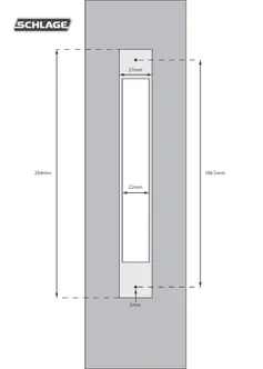 2409 Commercial Schlage eGO Smart Hotel Lock Mortice Lock Faceplate Installation Template